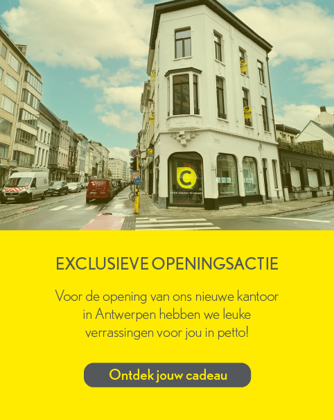 Gevel nieuw kantoor met uitleg over onze openingsactie